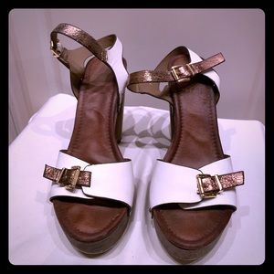 White chunky clog sandals